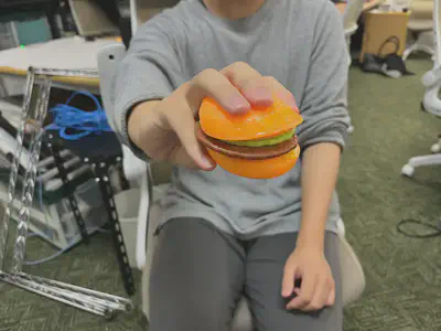 The squishy hamburger: the ultimate stress relief during the thesis research.
